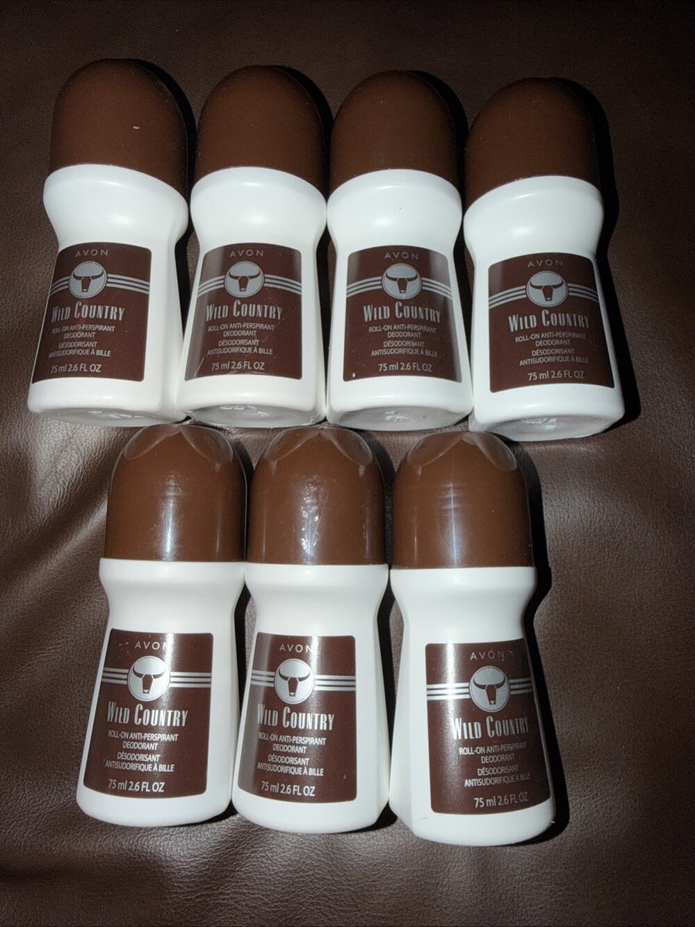 Lot Of 7 Avon Roll On Deodorant Antiperspirant Wild Country 2.6 oz USA Made